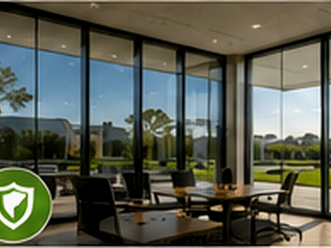 Modern interior with specialty window film